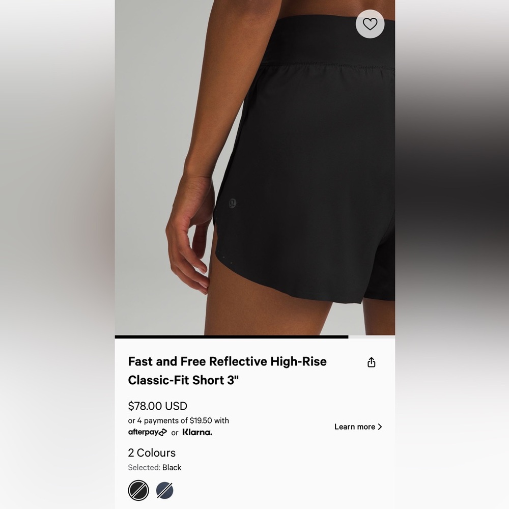 Fast and free lululemon shorts black